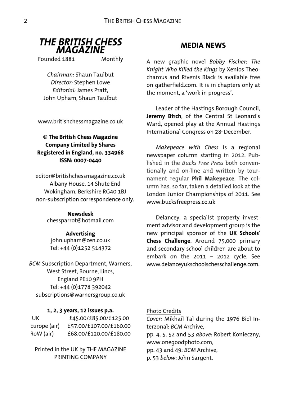 British Chess Magazine Preview Pages