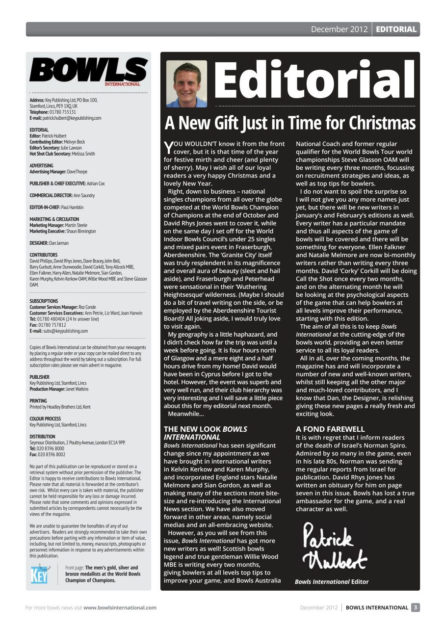 Bowls International Preview Pages