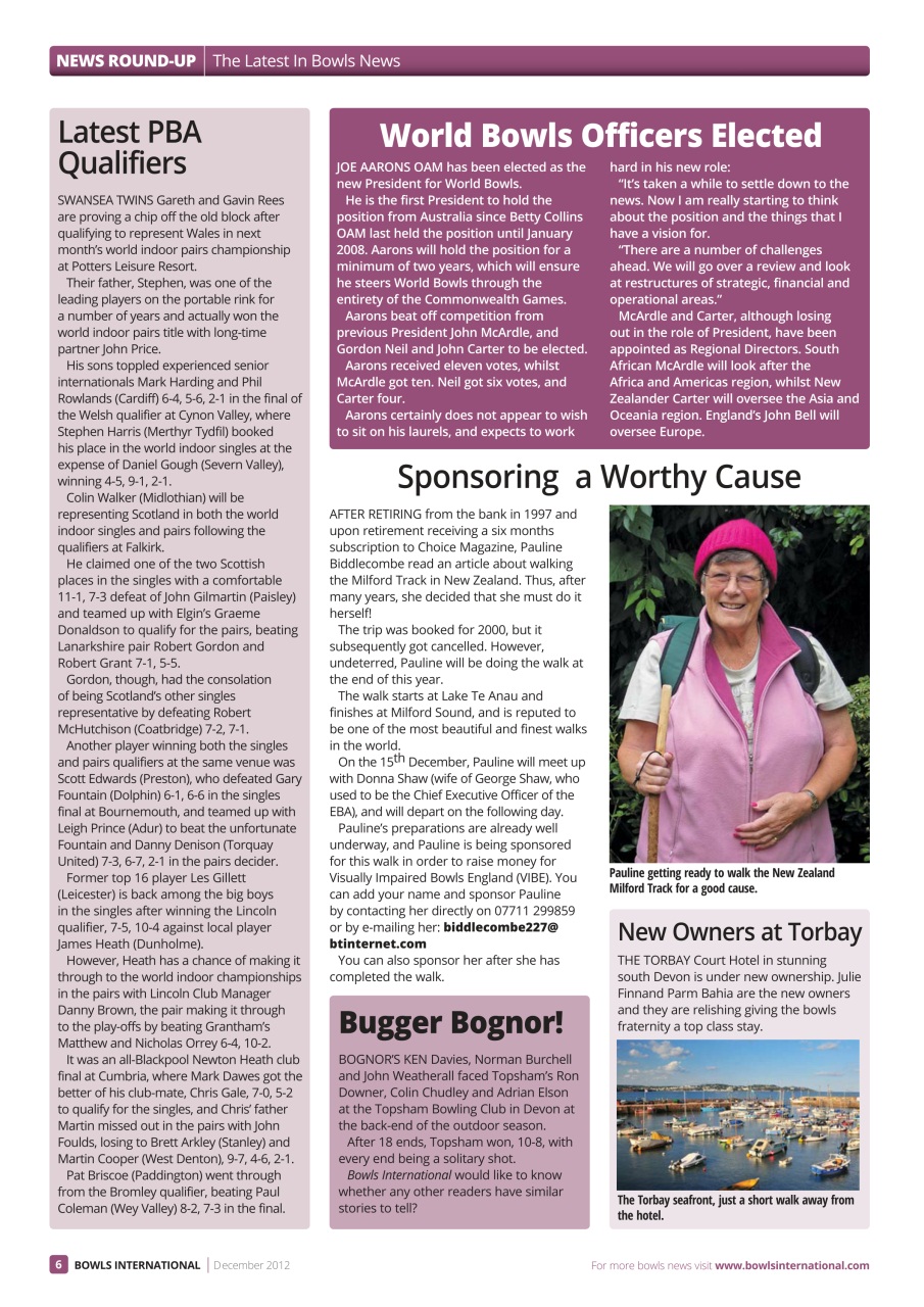 Bowls International Preview Pages