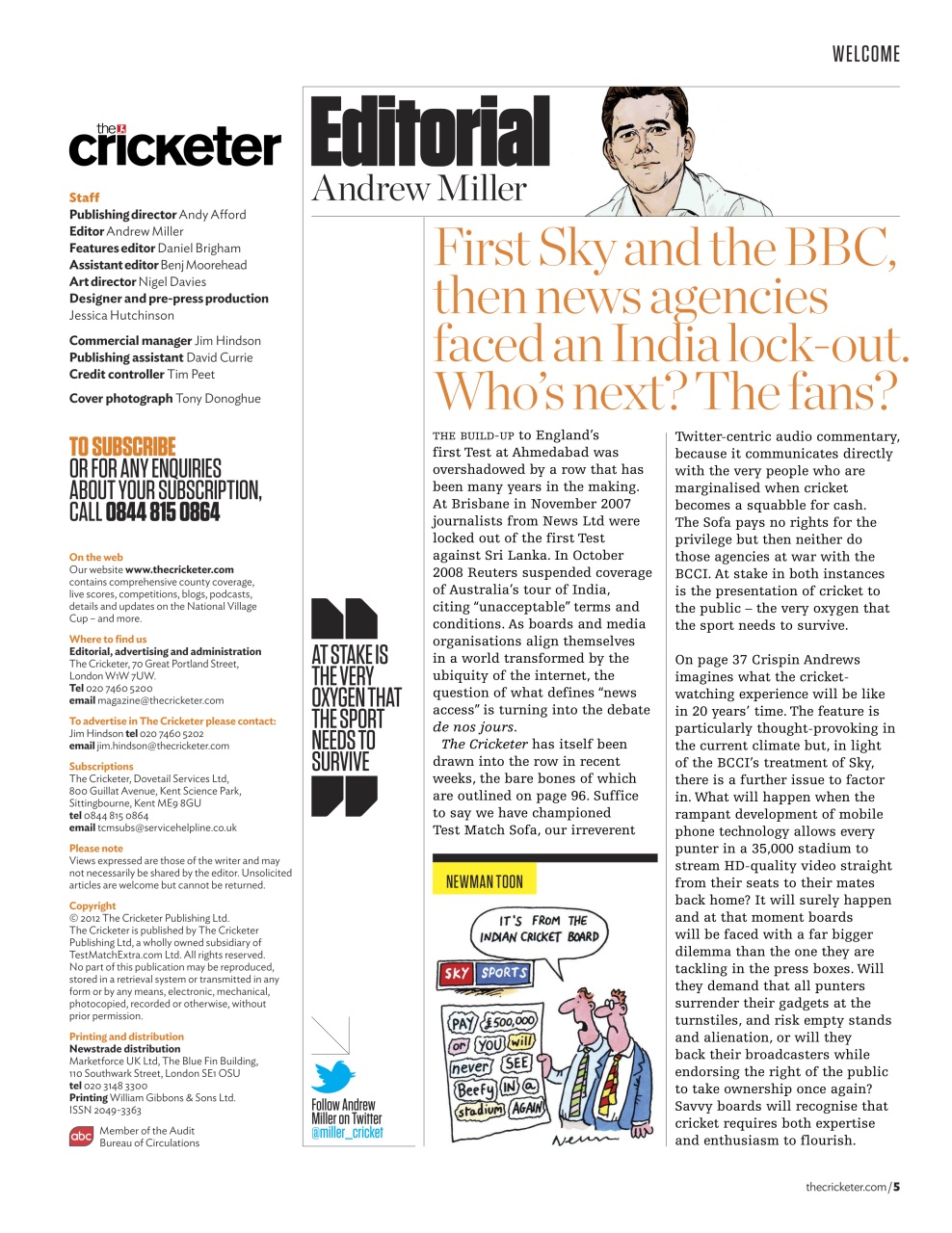 The Cricketer Magazine Preview Pages