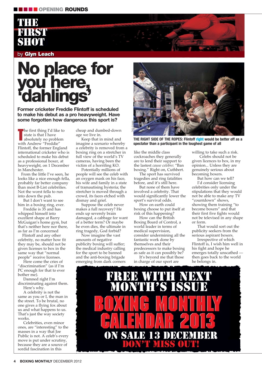 Boxing Monthly Preview Pages