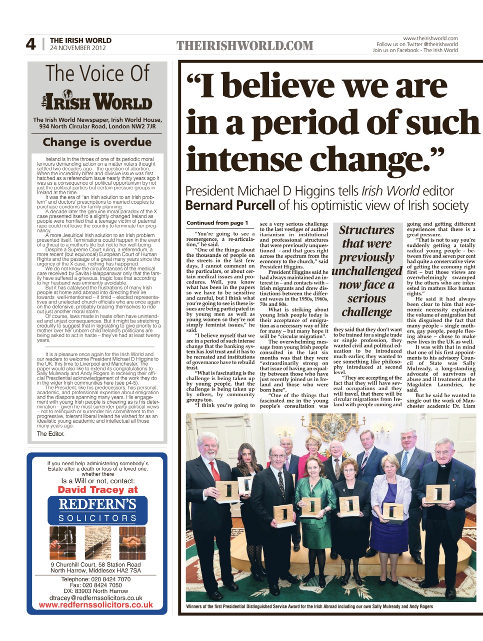 Irish World Preview Pages