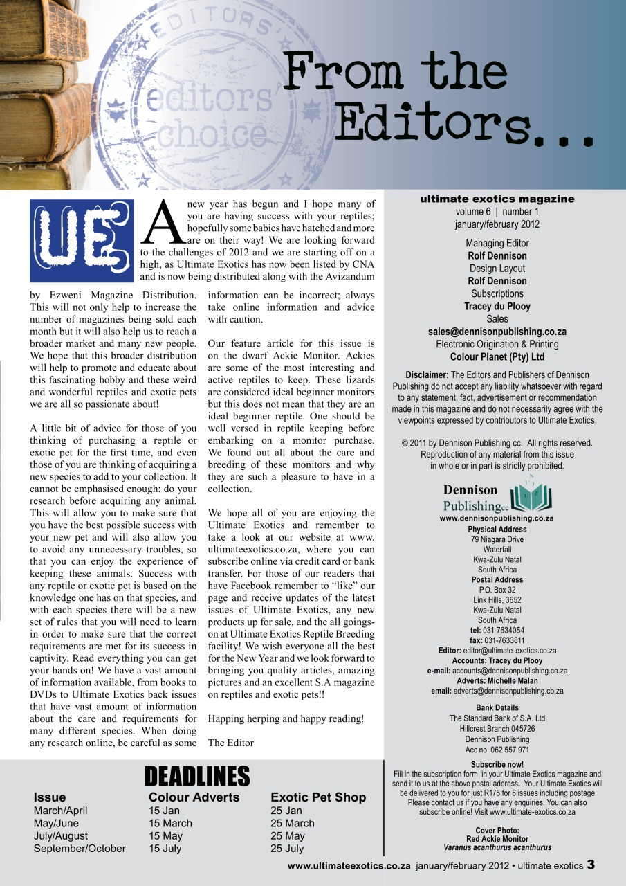 Ultimate Exotics Preview Pages