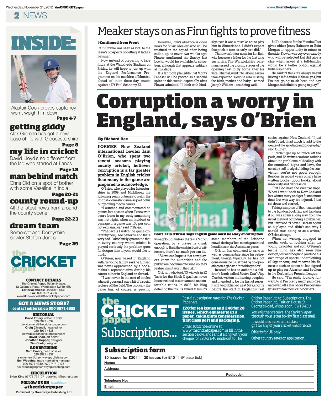 The Cricket Paper Preview Pages