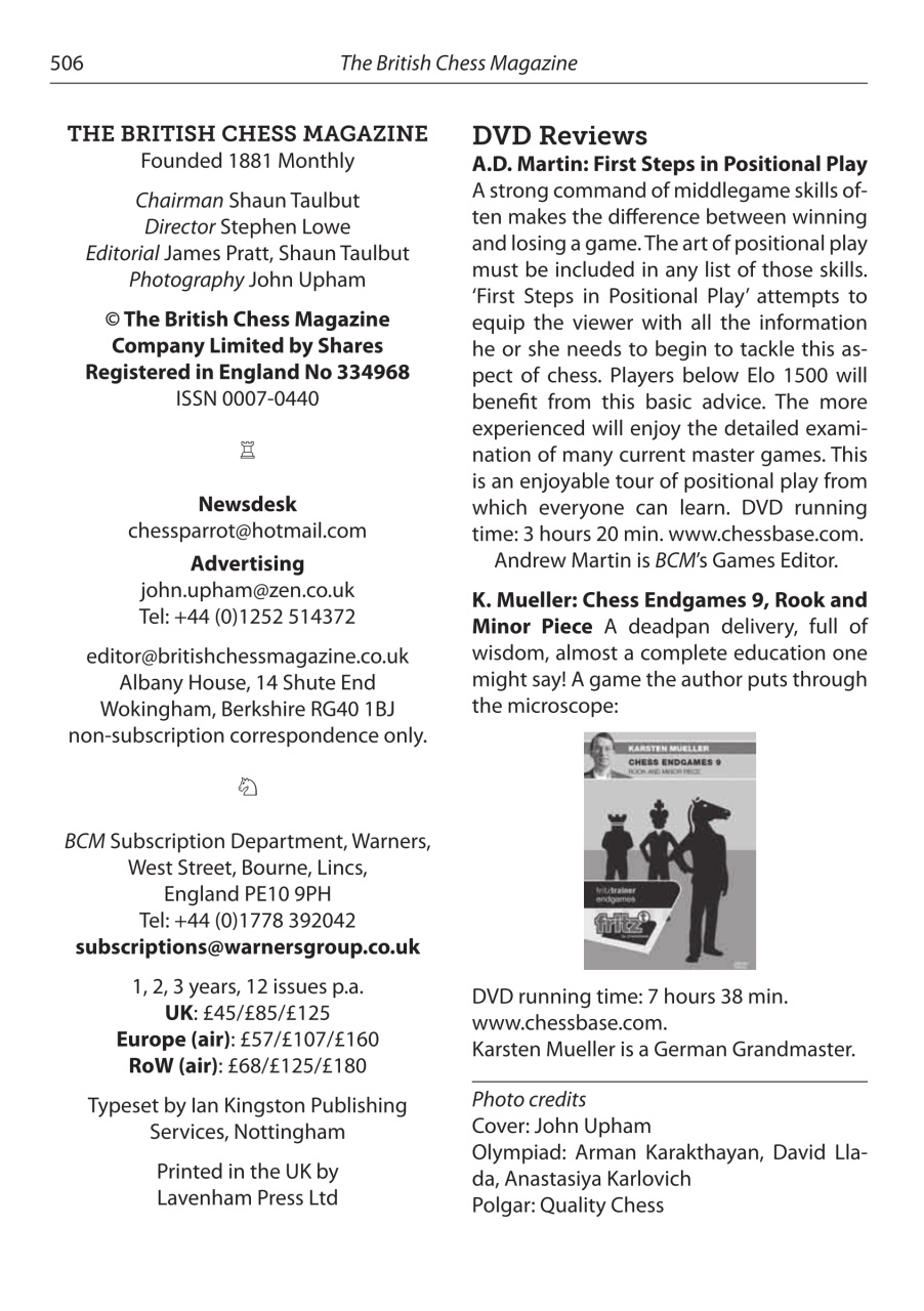 British Chess Magazine Preview Pages