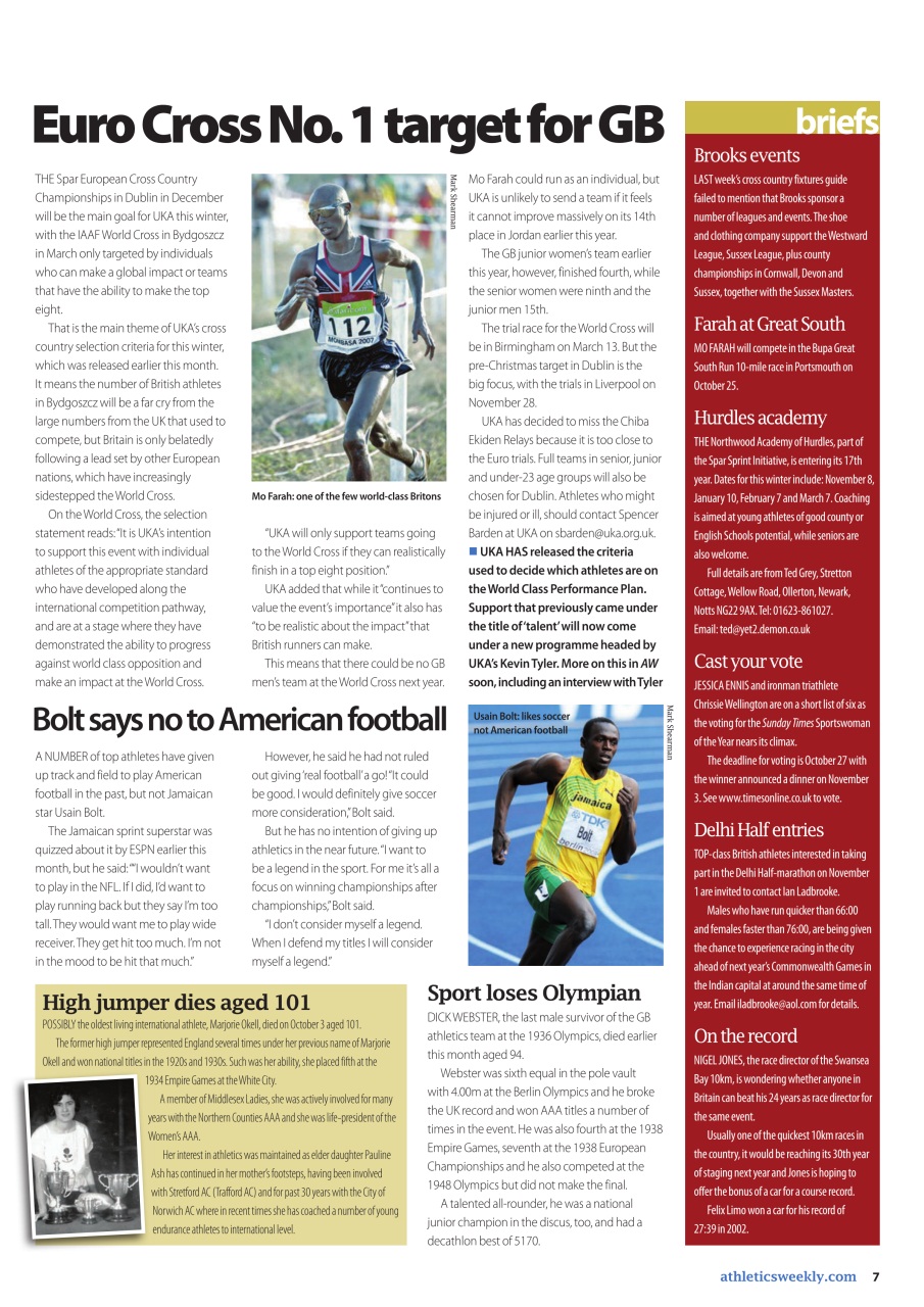 AW – Athletics Weekly Magazine Preview Pages