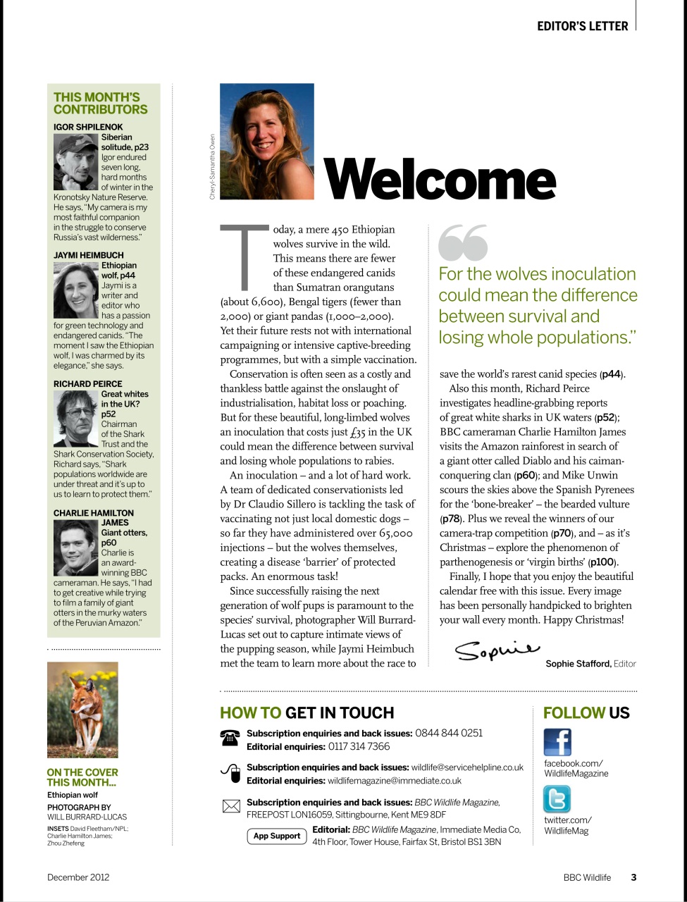 BBC Wildlife Magazine Preview Pages