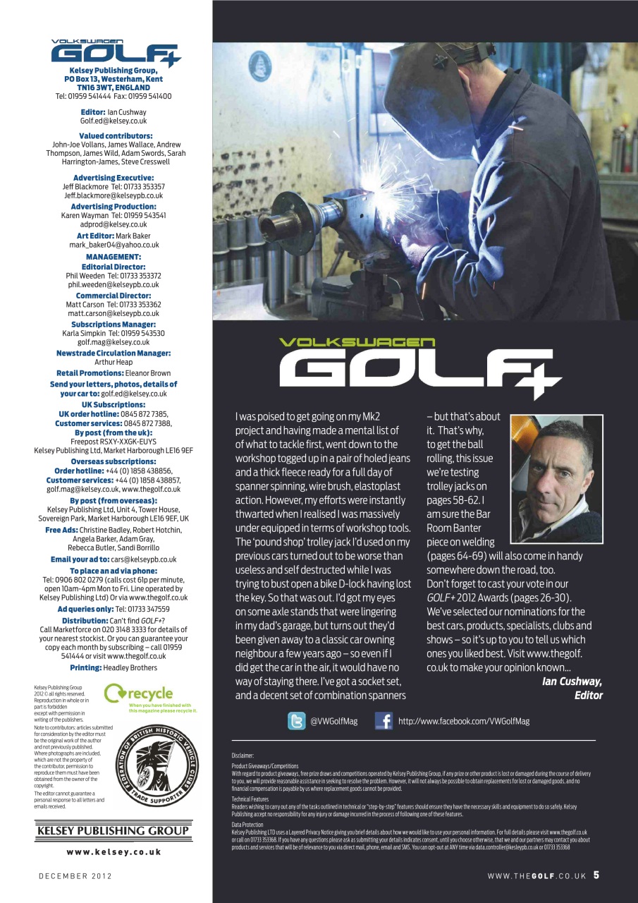 Volkswagen Golf + Preview Pages