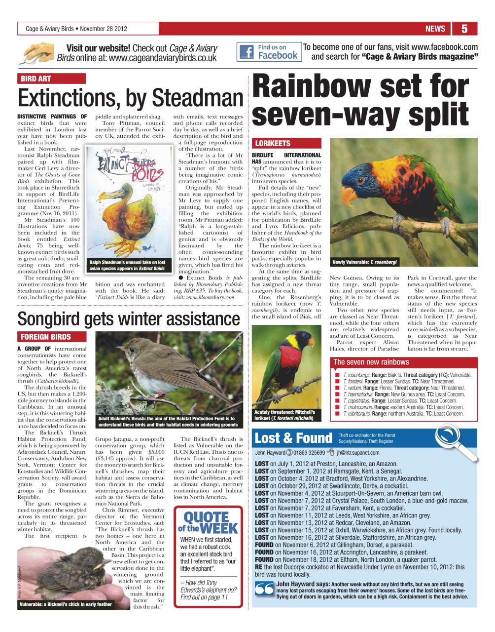 Cage & Aviary Birds Preview Pages