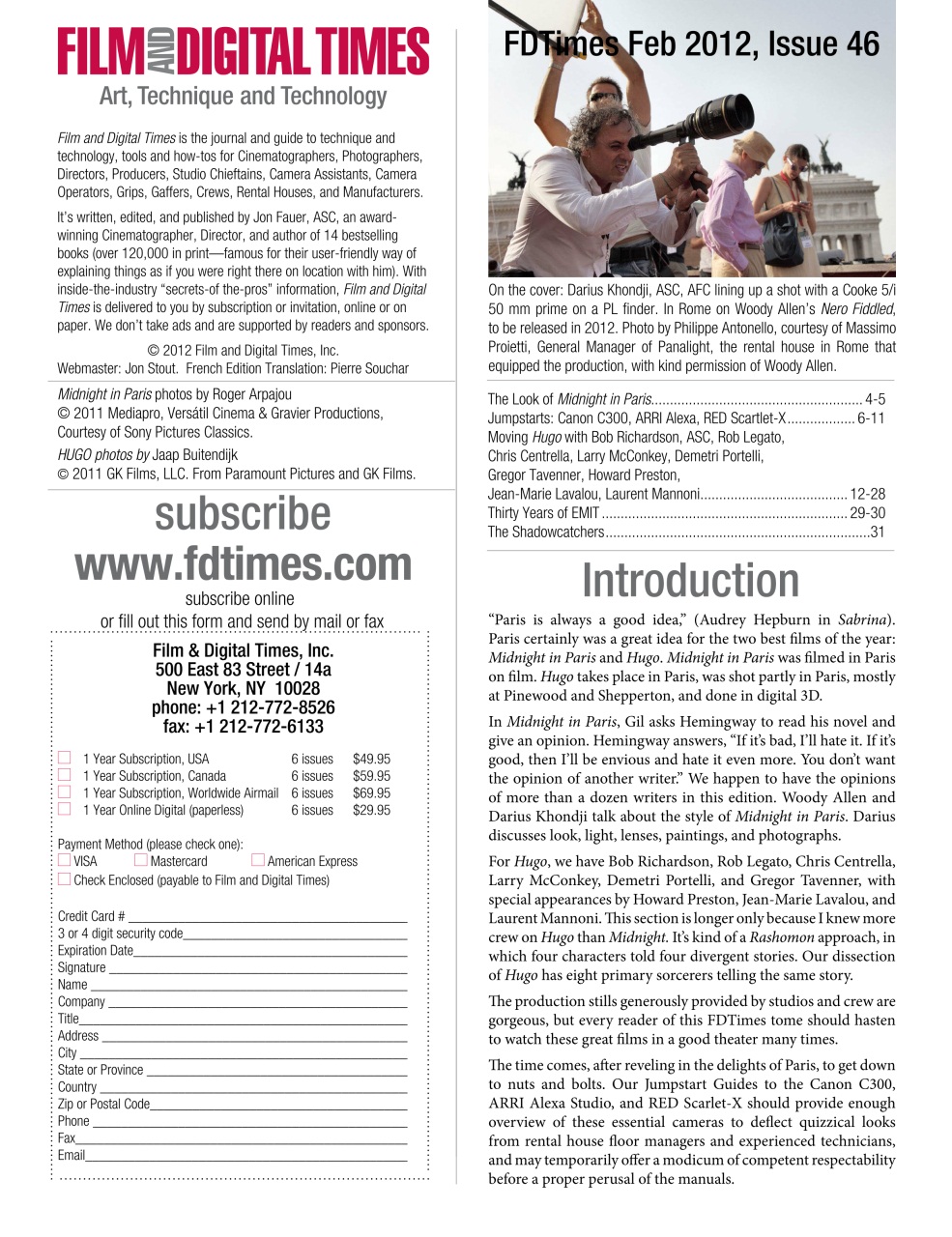 Film and Digital Times Preview Pages
