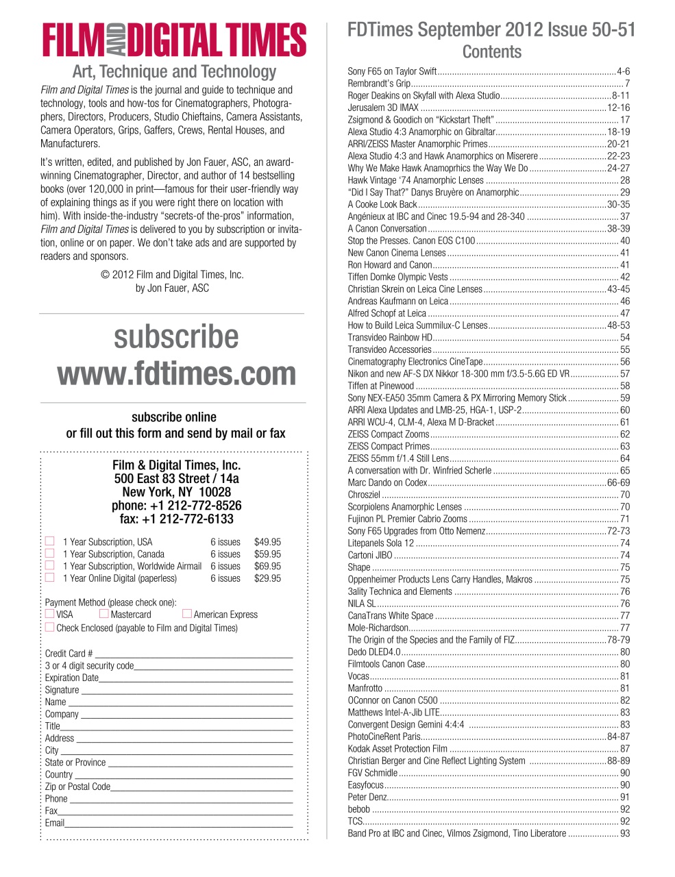 Film and Digital Times Preview Pages