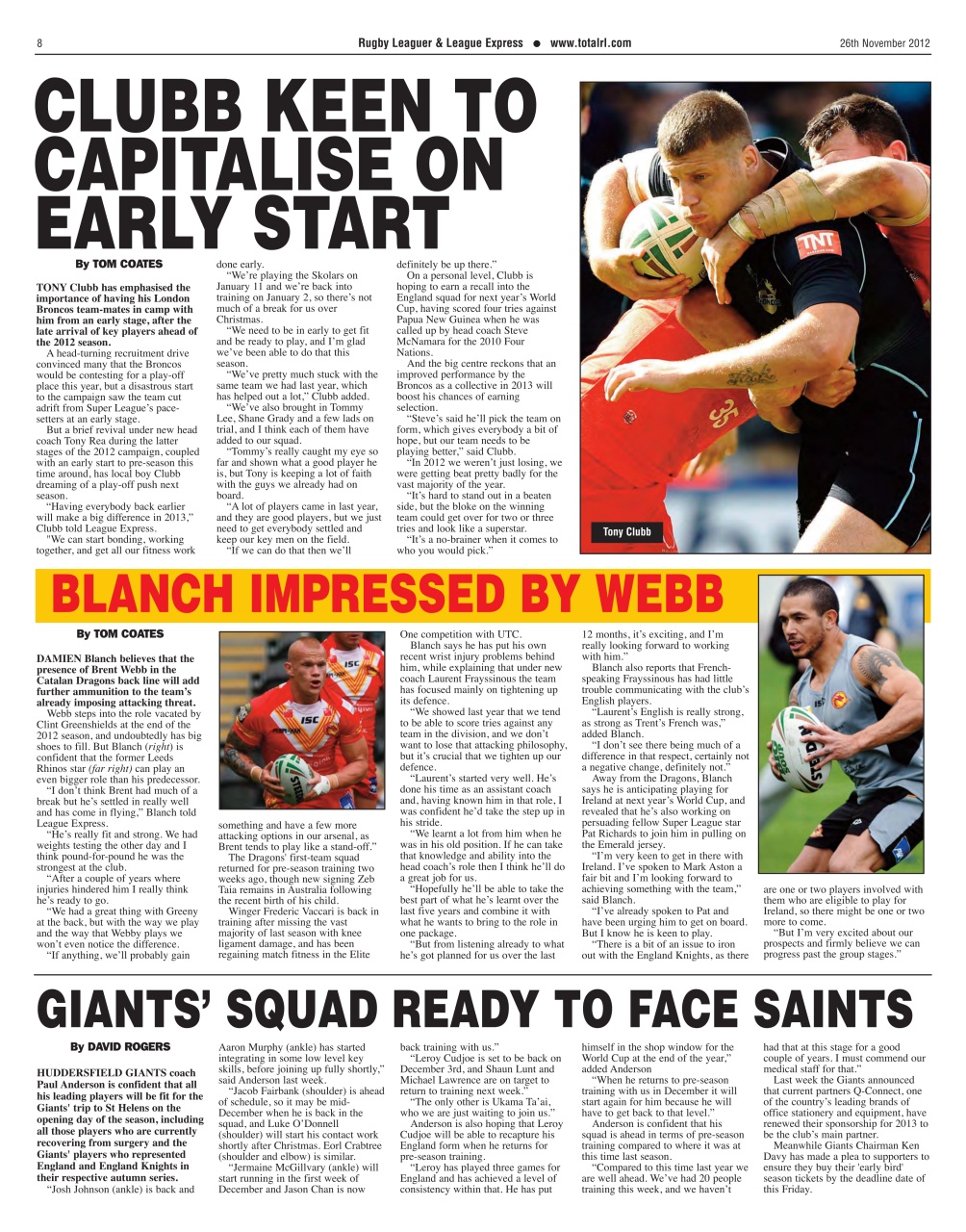 League Express Preview Pages