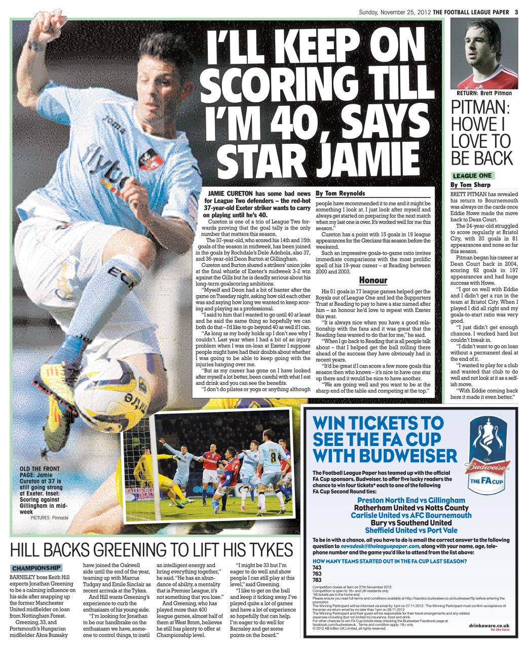 The Football League Paper Preview Pages