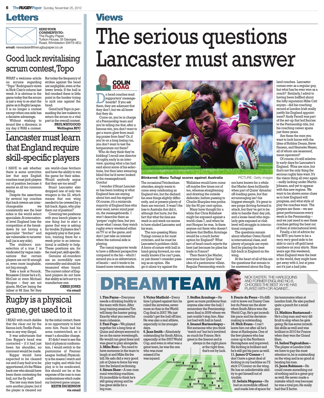 The Rugby Paper Preview Pages