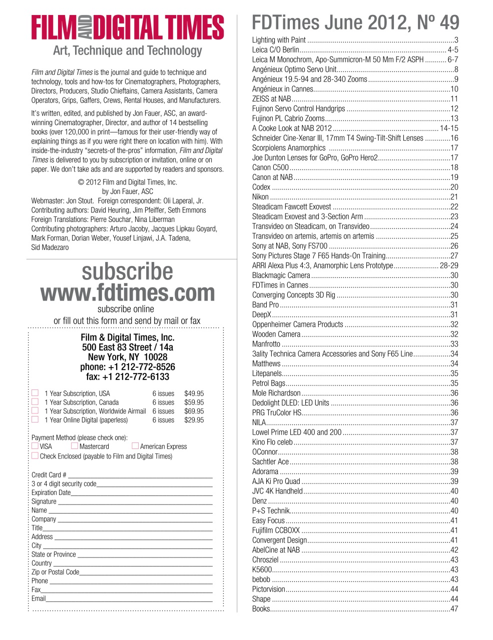 Film and Digital Times Preview Pages