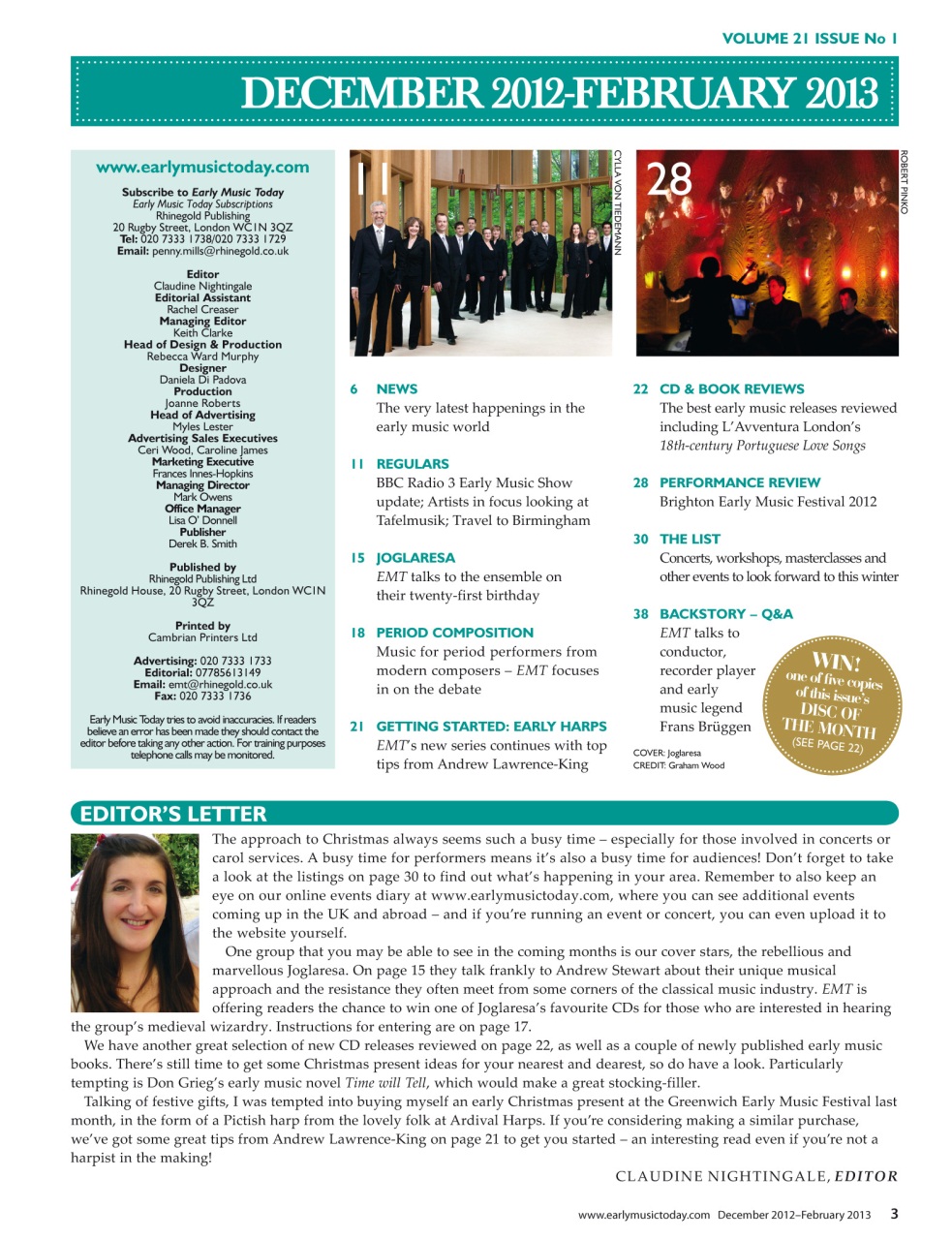 Early Music Today Preview Pages