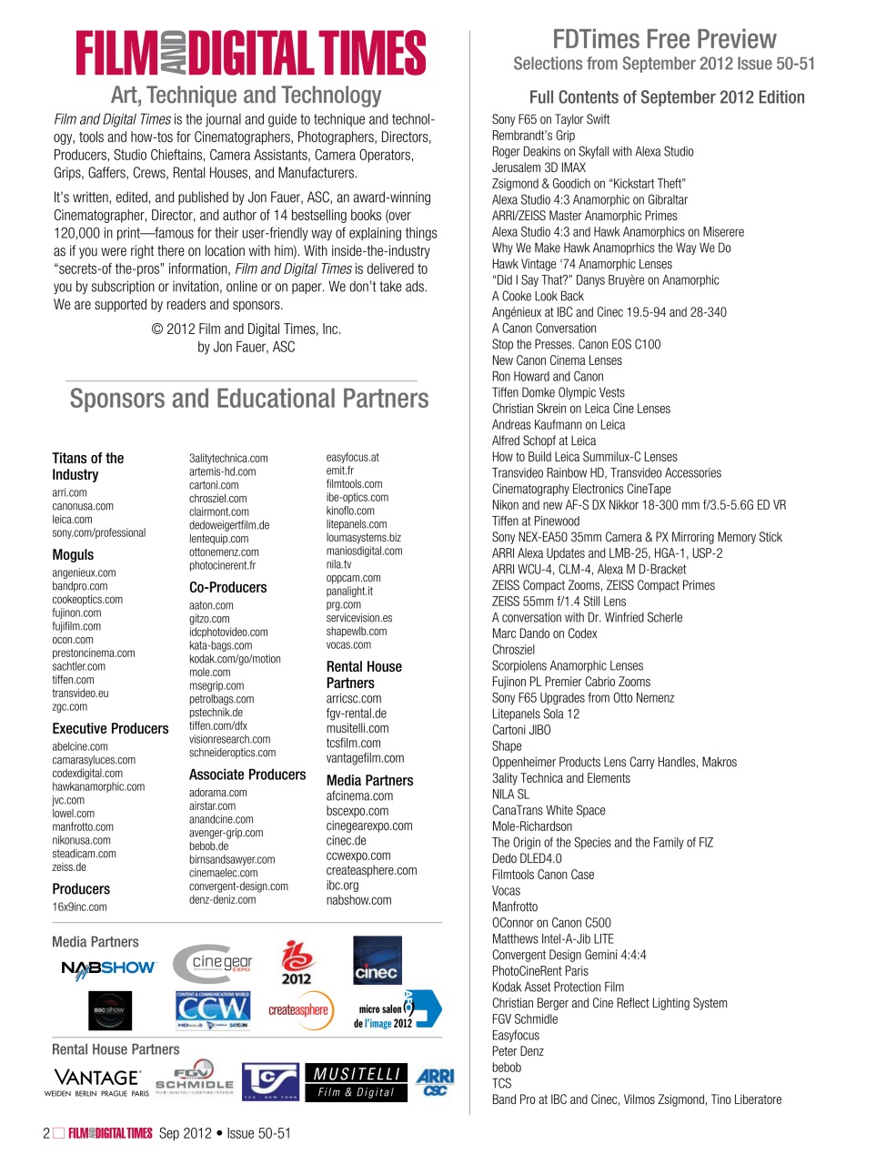 Film and Digital Times Preview Pages