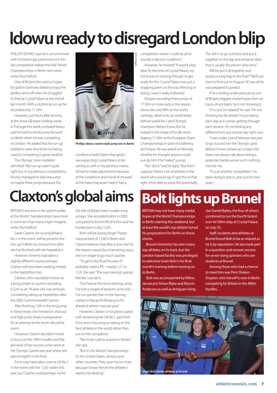 AW – Athletics Weekly Magazine Preview Pages
