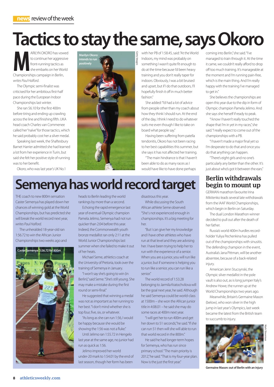 AW – Athletics Weekly Magazine Preview Pages