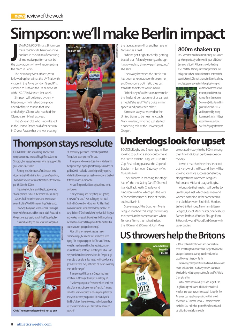 AW – Athletics Weekly Magazine Preview Pages