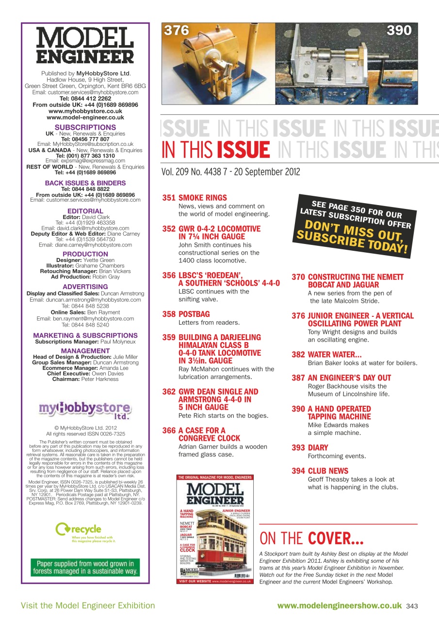 Model Engineer Preview Pages