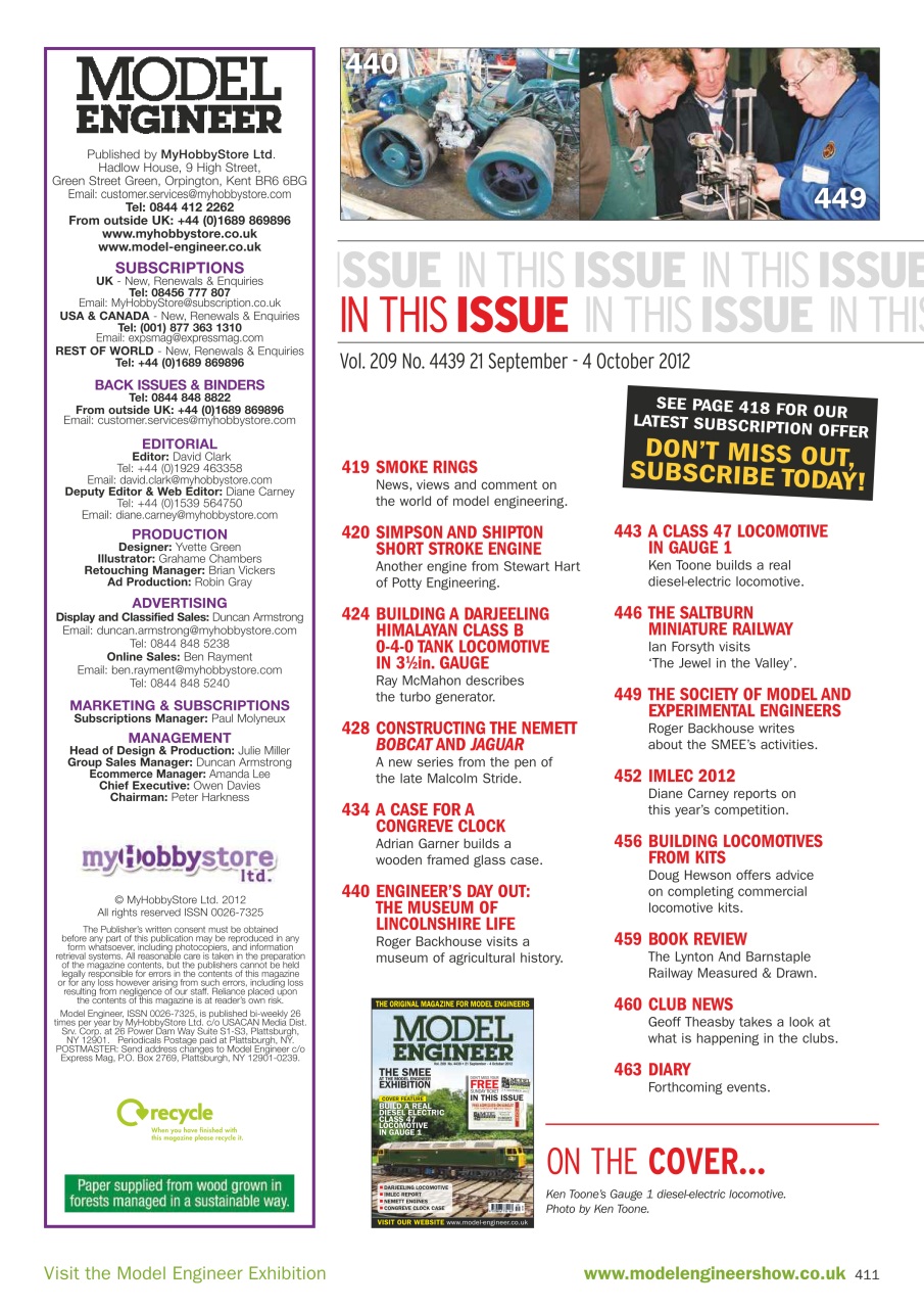 Model Engineer Preview Pages