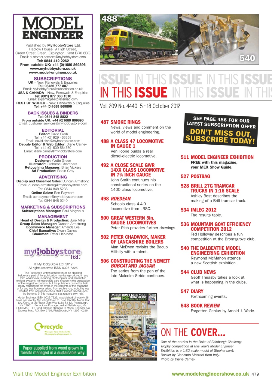 Model Engineer Preview Pages