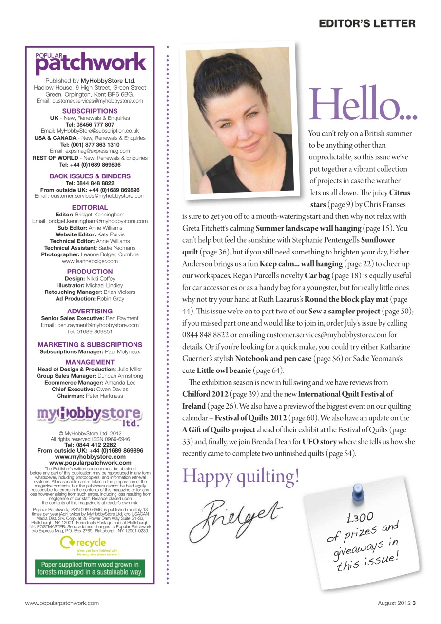 Popular Patchwork Magazine Preview Pages