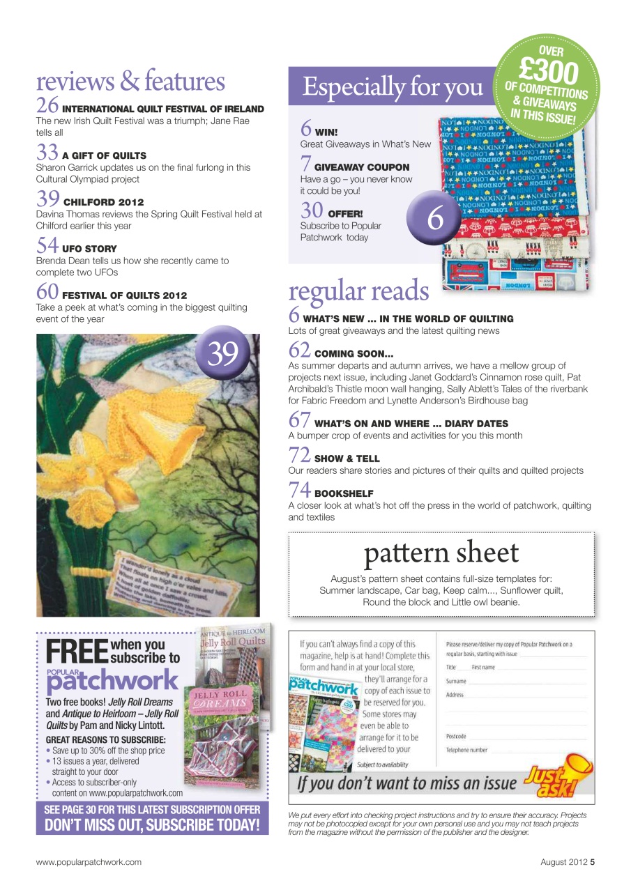 Popular Patchwork Magazine Preview Pages