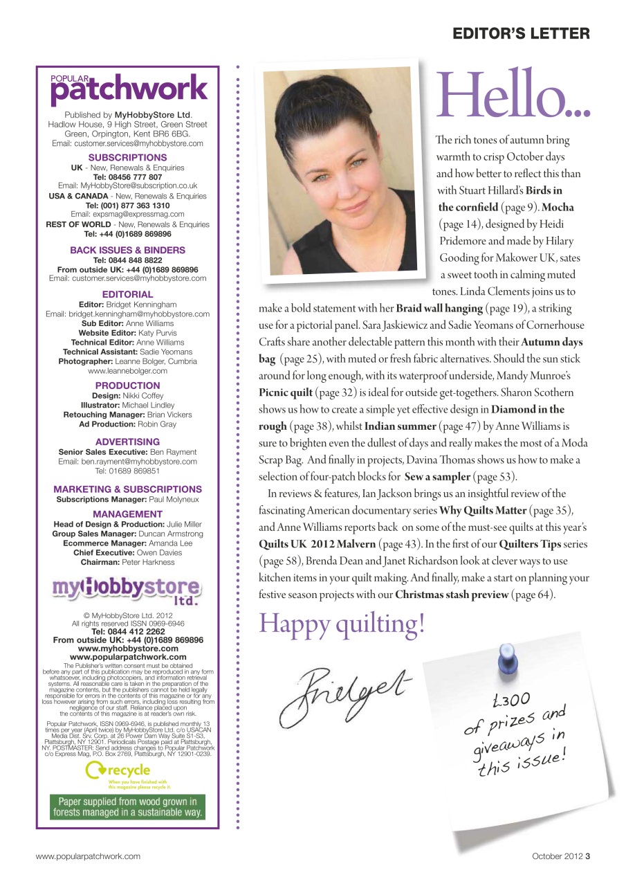 Popular Patchwork Magazine Preview Pages