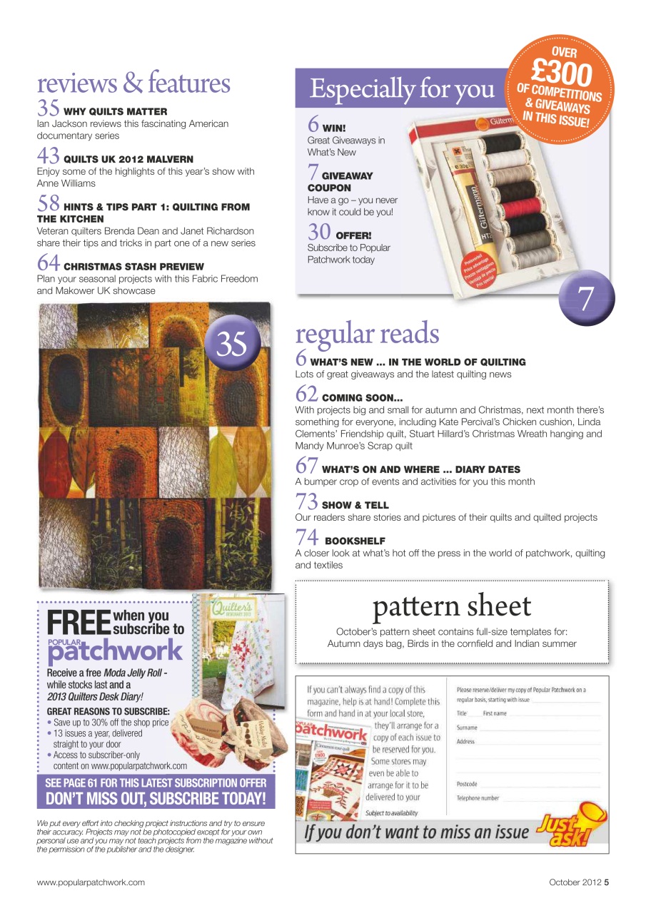 Popular Patchwork Magazine Preview Pages