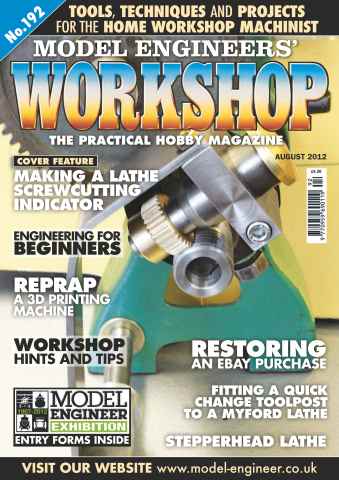 Model Engineer & Workshop Magazine issue August 2012