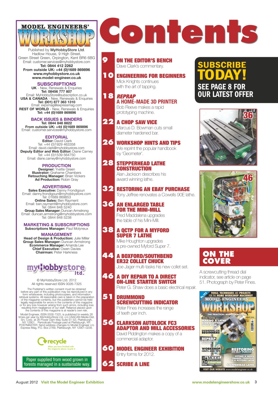 Model Engineer & Workshop Magazine Preview Pages