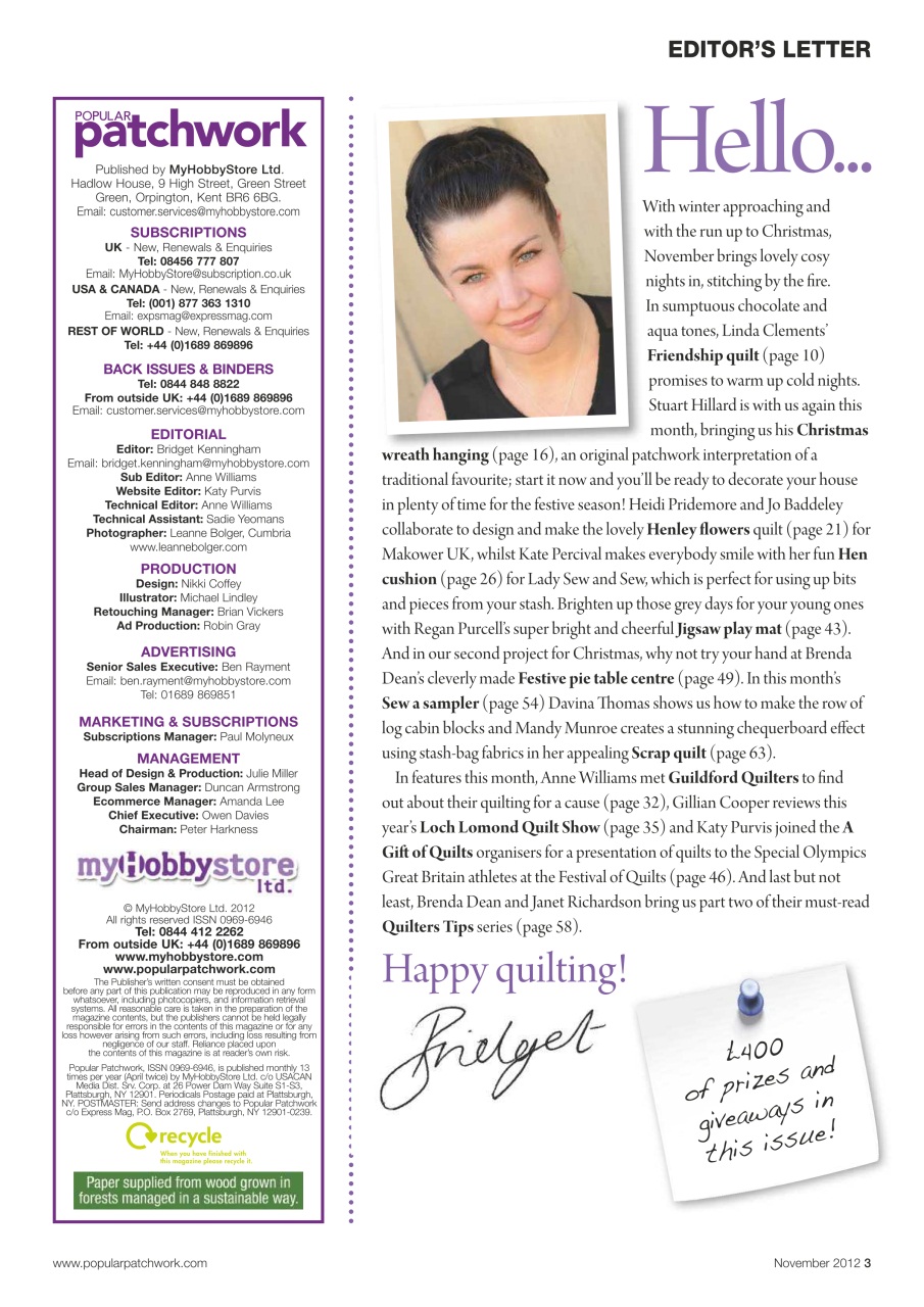 Popular Patchwork Magazine Preview Pages