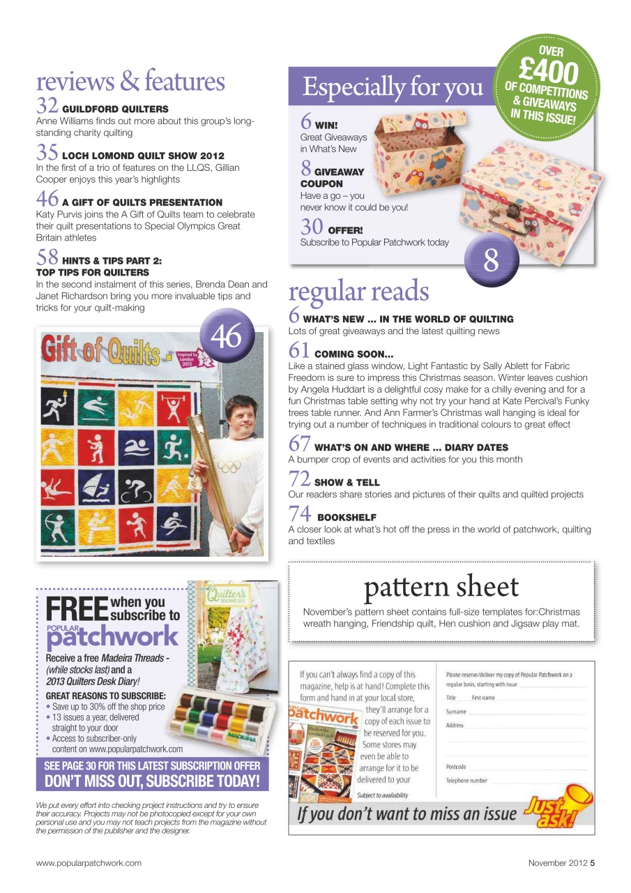 Popular Patchwork Magazine Preview Pages