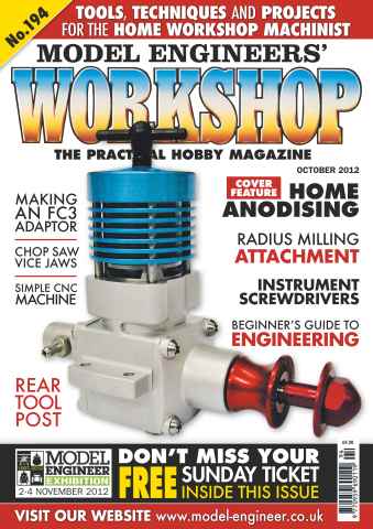 Model Engineer & Workshop Magazine issue October 2012