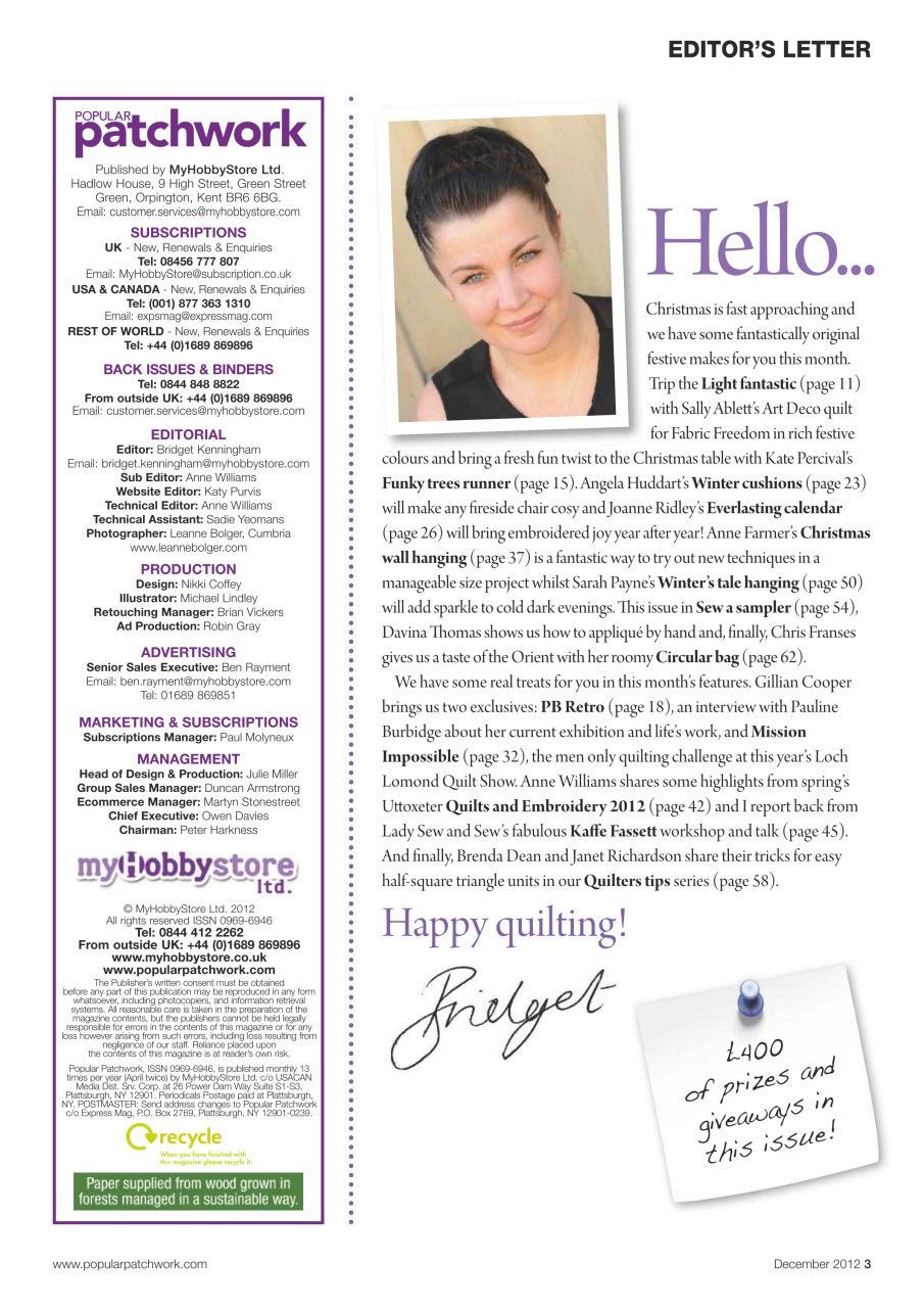 Popular Patchwork Magazine Preview Pages