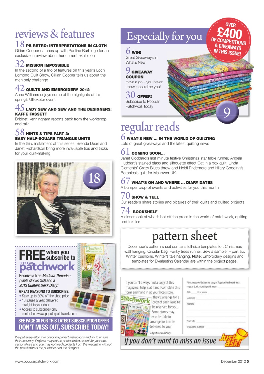 Popular Patchwork Magazine Preview Pages