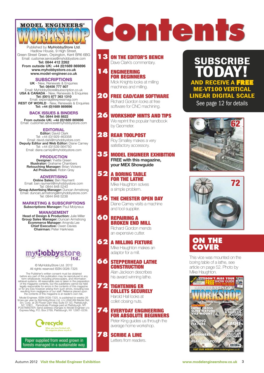 Model Engineer & Workshop Magazine Preview Pages