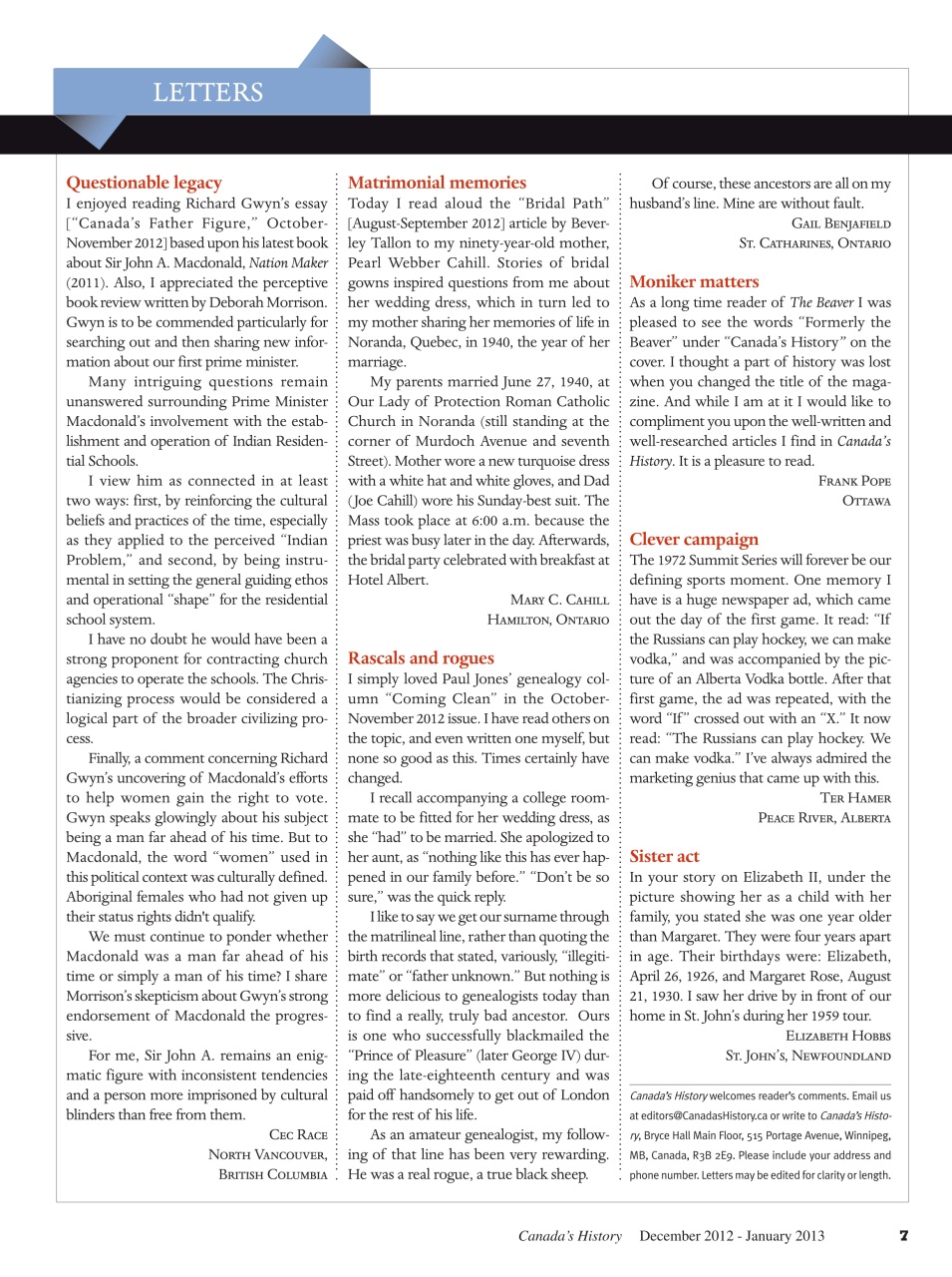 Canada's History Preview Pages