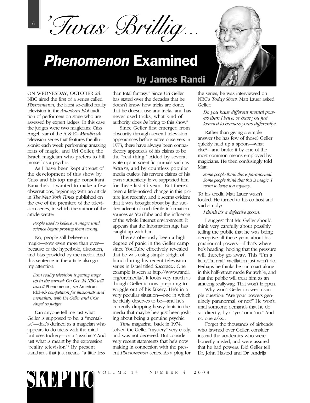 Skeptic Preview Pages