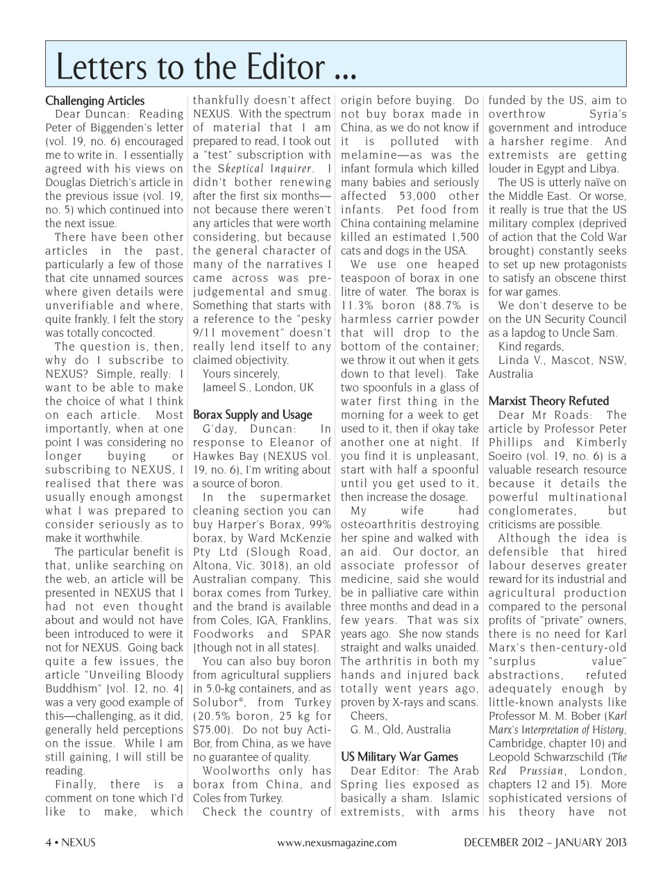 Nexus Magazine Preview Pages