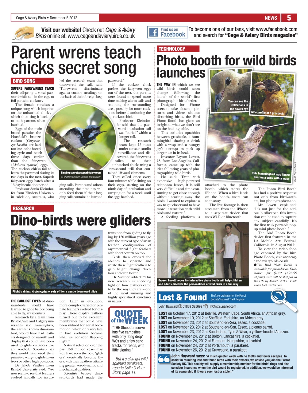 Cage & Aviary Birds Preview Pages