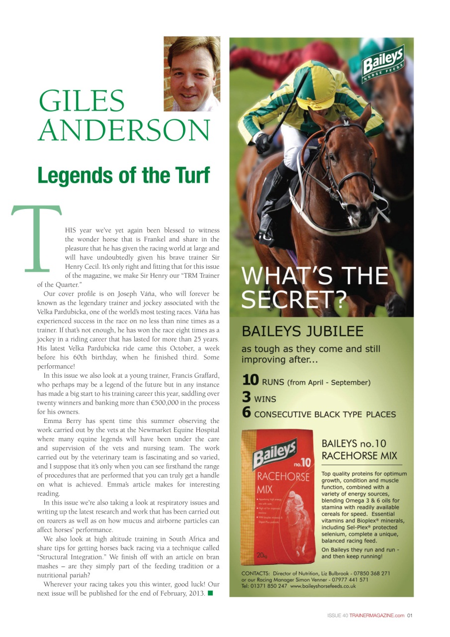 European Trainer Magazine - horse racing Preview Pages