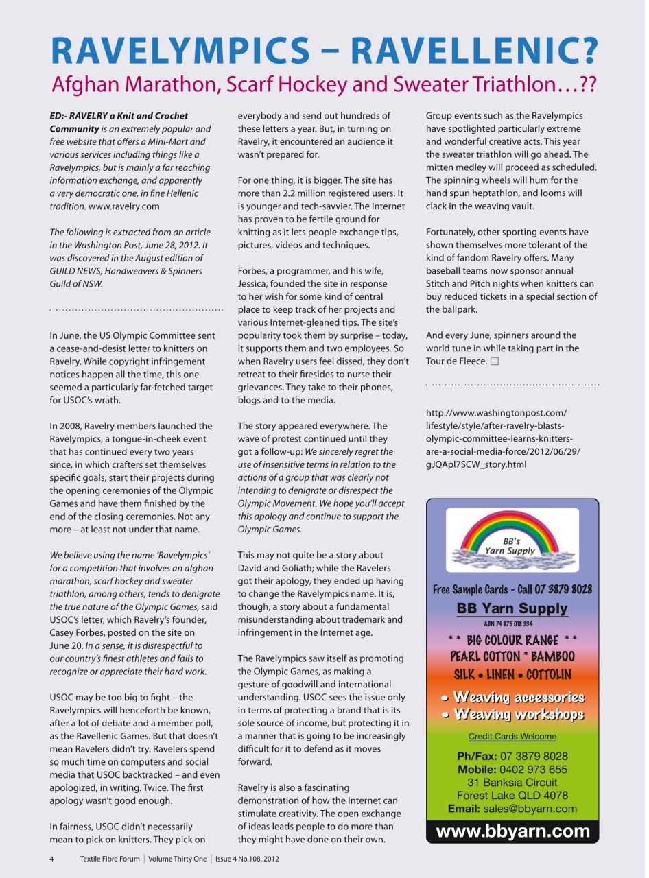 Textile Fibre Forum Preview Pages