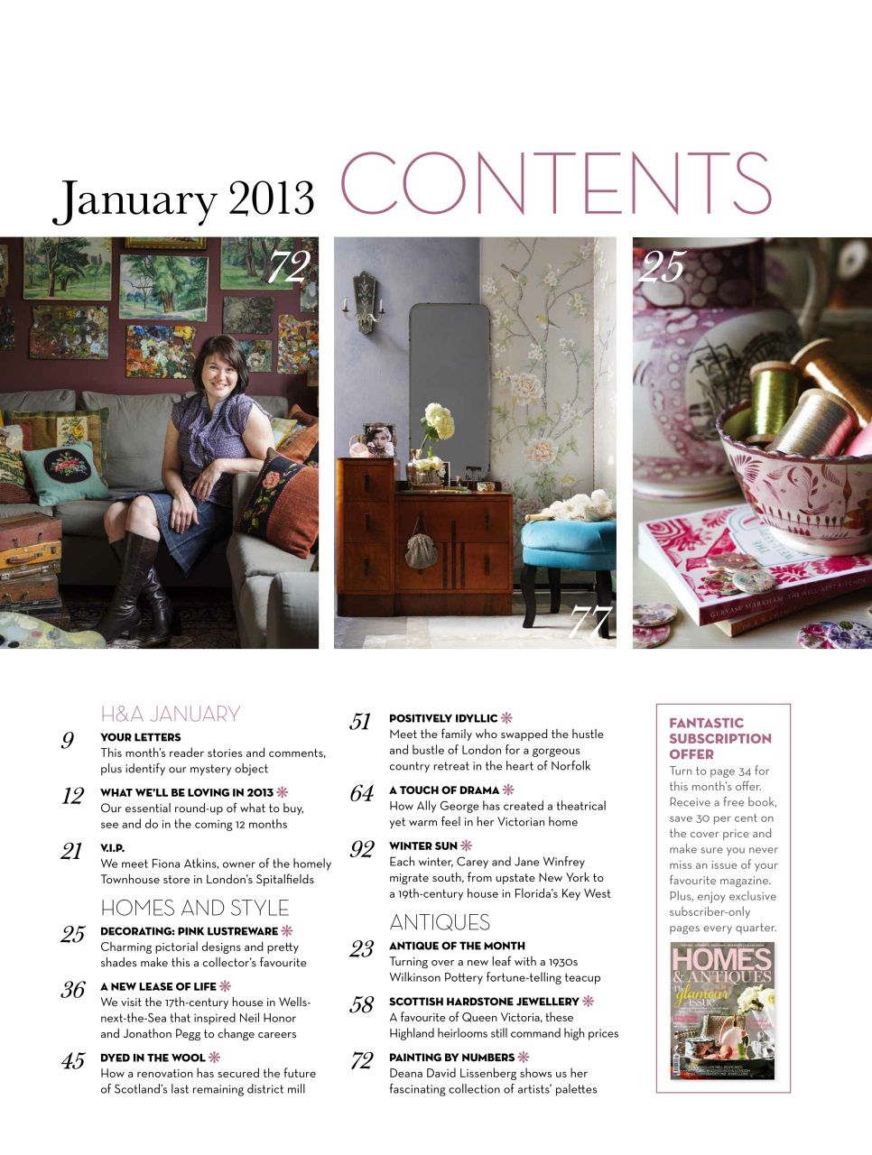 Homes & Antiques Magazine Preview Pages
