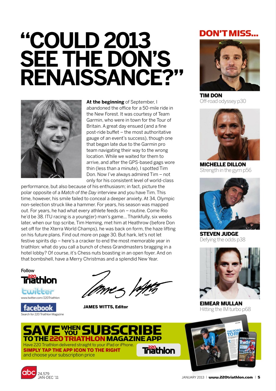220 Triathlon Magazine Preview Pages