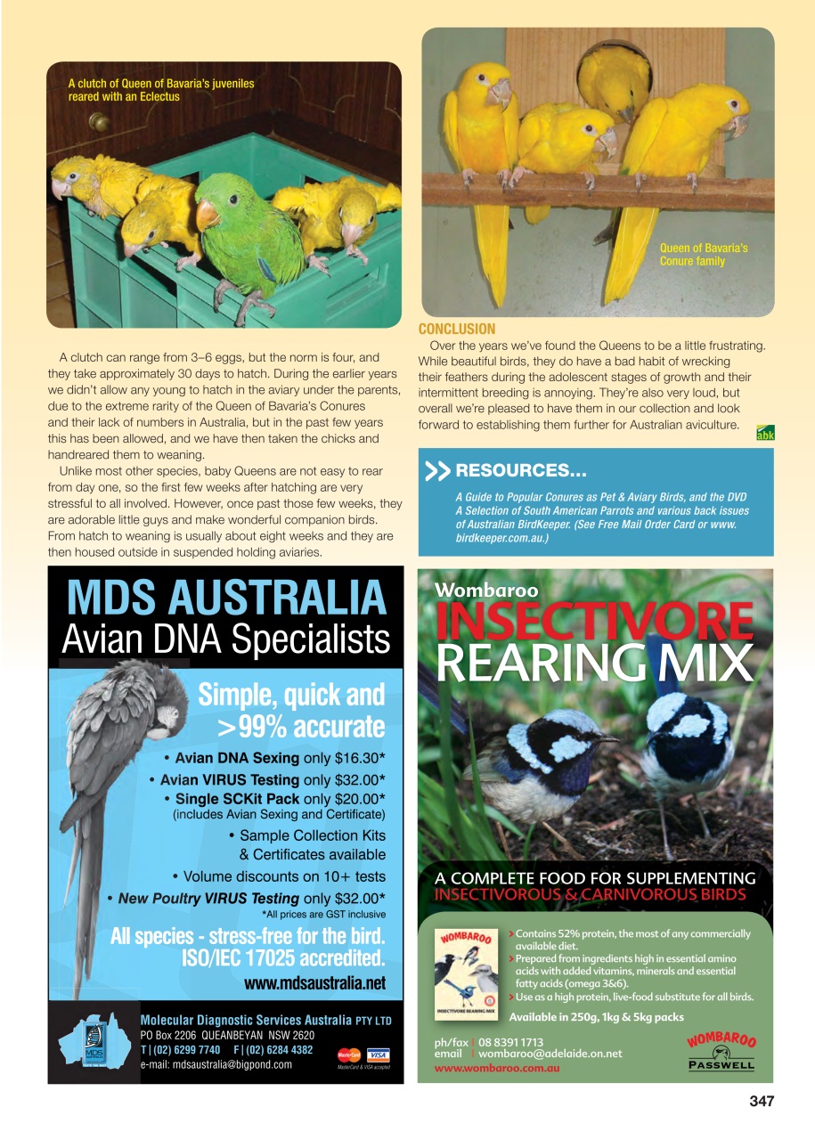 Australian Birdkeeper Magazine Preview Pages