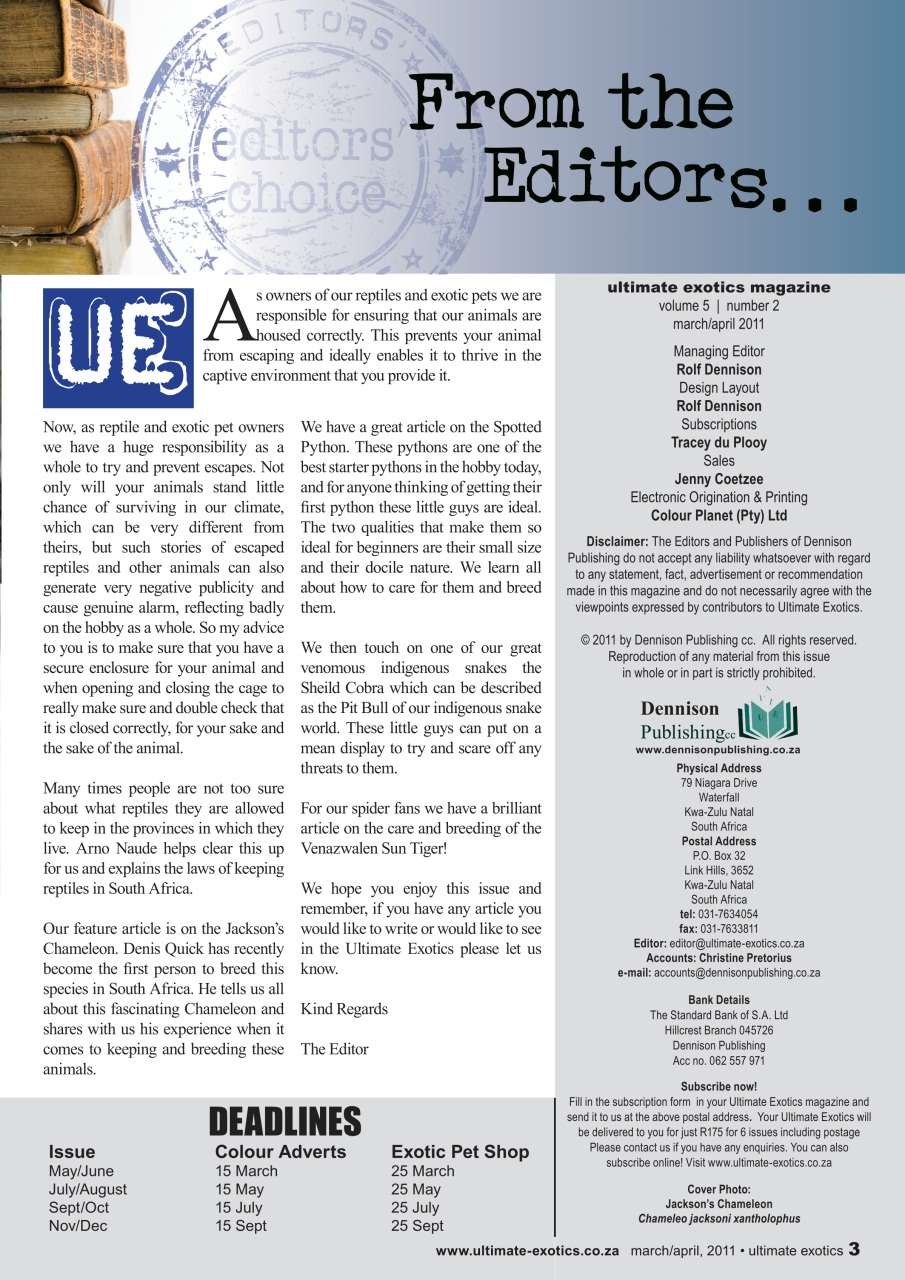 Ultimate Exotics Preview Pages