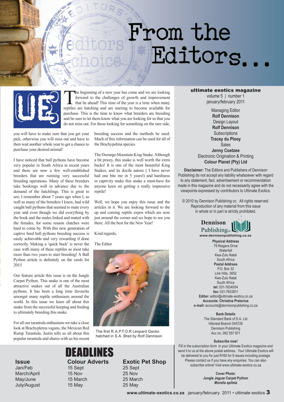 Ultimate Exotics Preview Pages